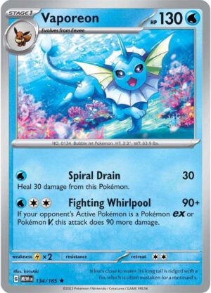 Vaporeon - 134/165 - 151 MEW English